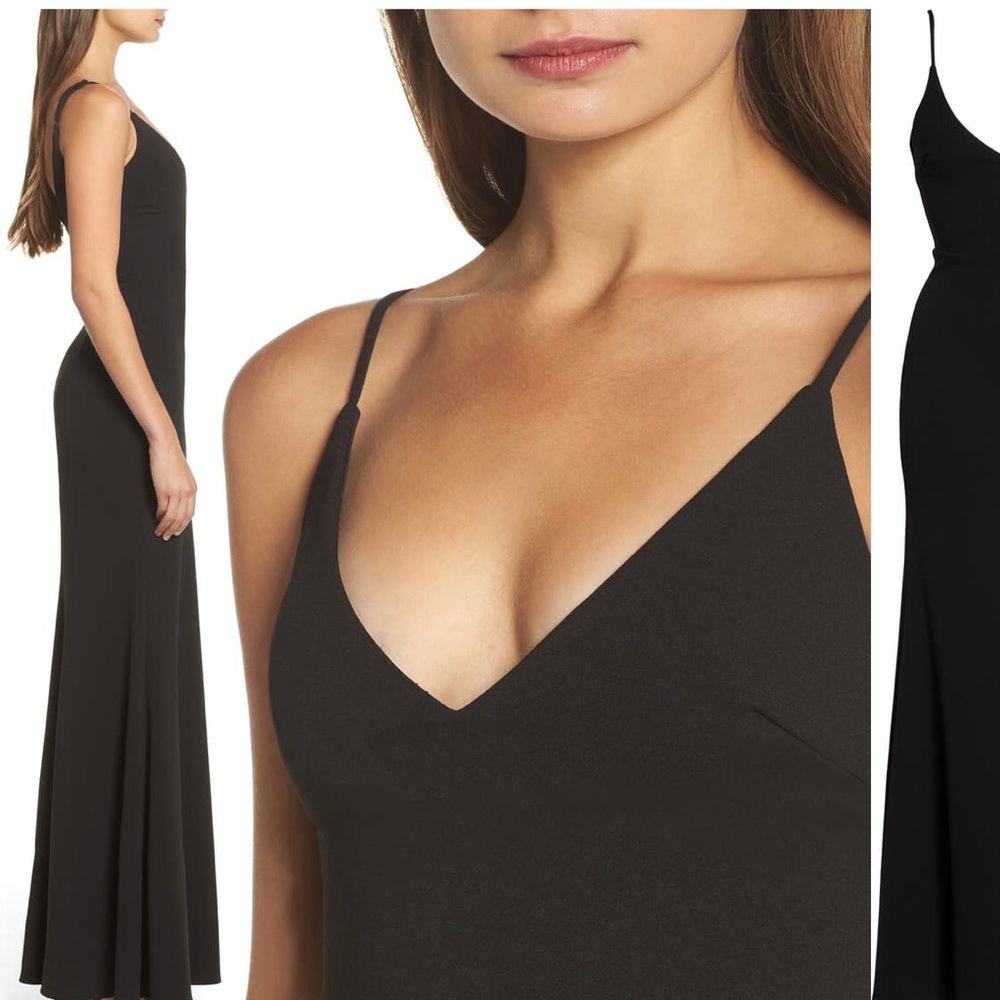 V-Neck Trumpet Gown